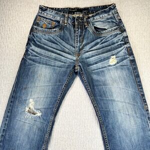 Rocawear Classic Fit Distressed Ripped Jeans Men 32X33‎ rock 'n' roll distressed